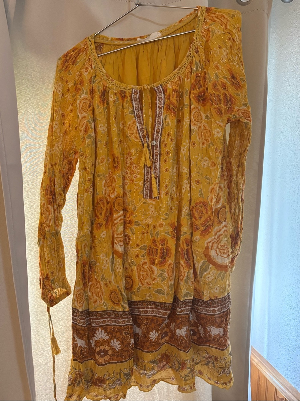 Spell and the Gypsy | Size L Mustard Yellow Boho Sunflower Dress or Tunic